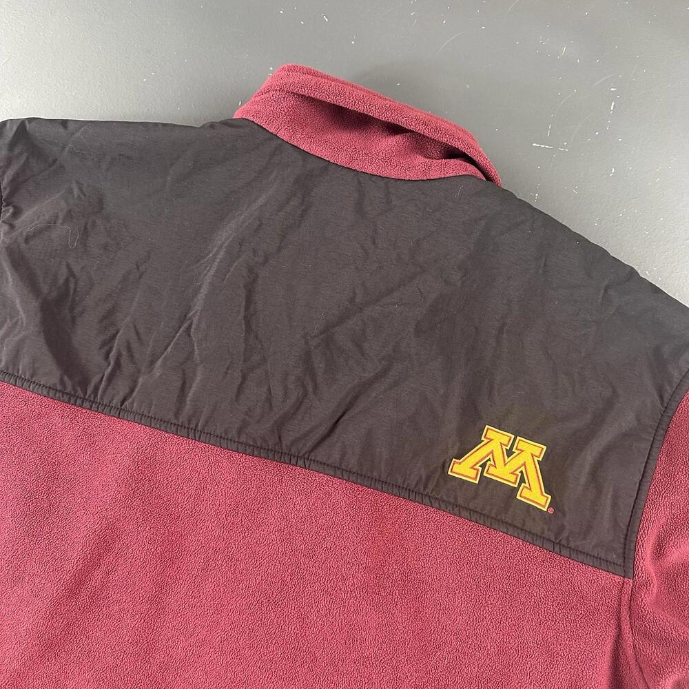Minnesota Gophers x Columbia Jacket Mens Large Maroon Black Zip Thru Fleece - Picture 9 of 9